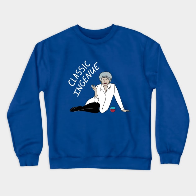 Elaine Stritch Crewneck Sweatshirt by Illustrating Diva 